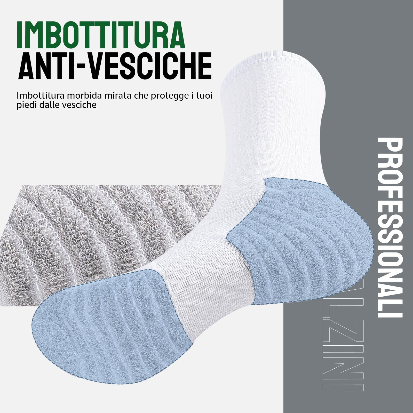 Alaplus Calzini Lunghi Uomo Donna 6 Paia, Calze lavoro in Cotone Traspiranti Antiscivolo, Calzini Sportive Uomo Estive Ideali per Running Trekking