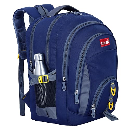 ROZEN School Bag Class 5-10 Large 4 partition 45 L Laptop Collage Office Travel Backpack Unisex (NAVYBLUE)