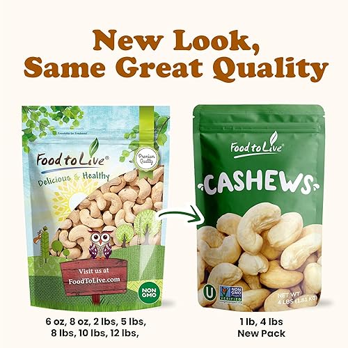 Miniatura 9 de Food to Live Cashews Whole Natural 10 libras