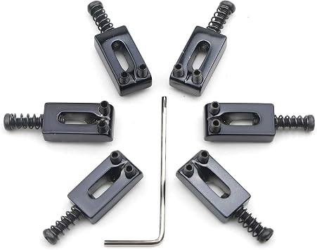 Swhmc Black 6 Pack Electric Guitar Bridge Saddles Tremolo | For Fender Strat Tele Electric Guitar