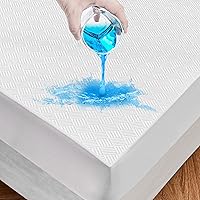 Vista 8 de Protector de colchón Queen 100% impermeable, transpirable, refrescante, 3D, suave, sin ruido, lavable a máquina, funda de colchón suave con bolsillo