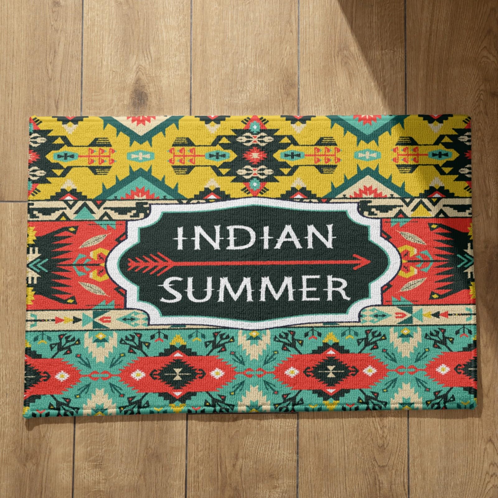 Paillasson vintage indien multicolor Use&Wash 50x80 cm pour entrée et balcon