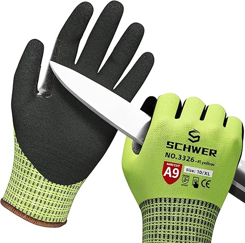 Miniatura 48 de Schwer ProGuard Highest Level Cut Resistant Work Gloves PR3326 for Extreme Protection，ANSI A9 Cut Gloves with Reinforced Thumb, Non Slip, Non PFAS
