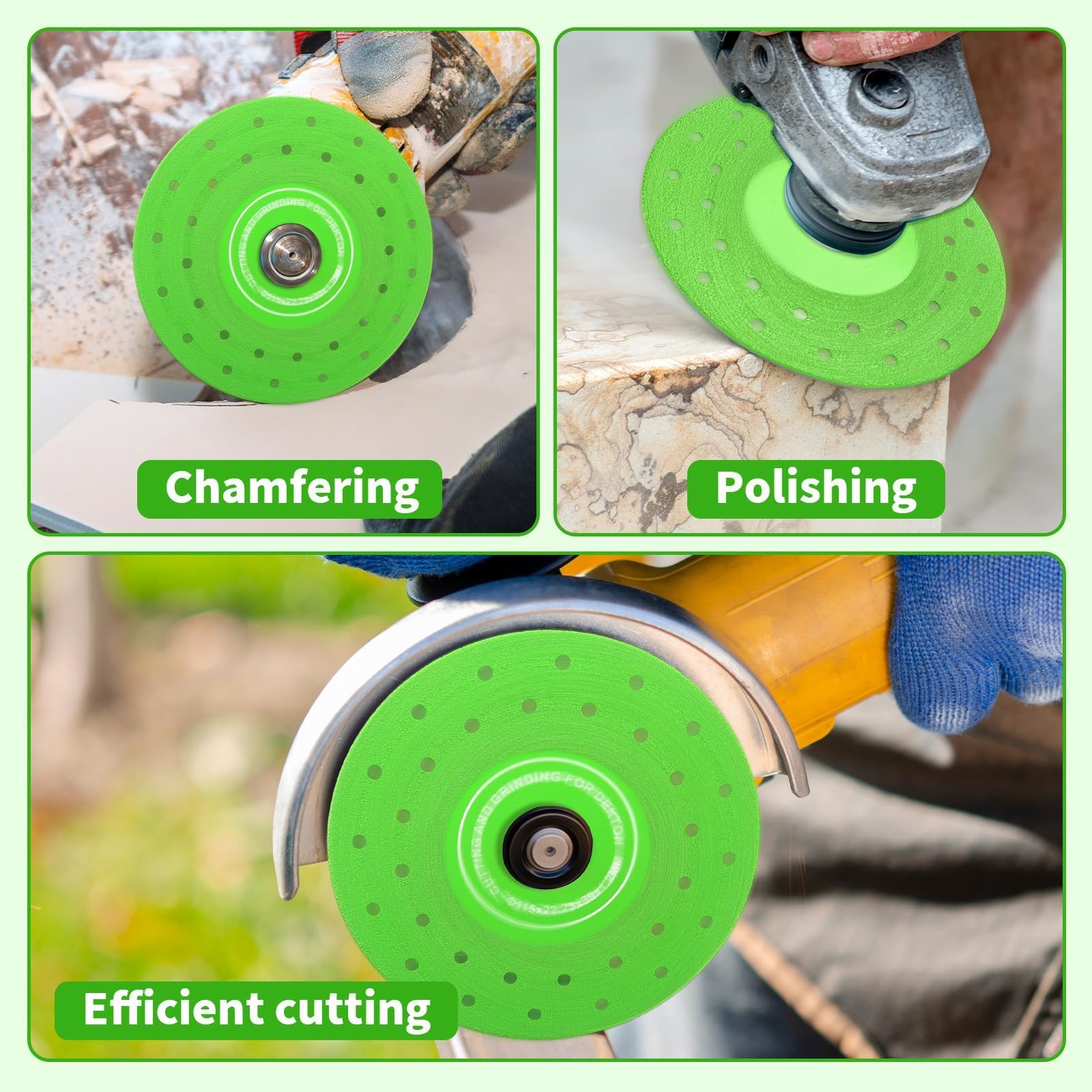 Paquete de 5 cuchillas de sierra de diamante para amoladora angular de 4-1/2 pulgadas, hoja de disco de corte plano de múltiples poros delgada de 115 mm para moler jade, cristal, botellas de vino