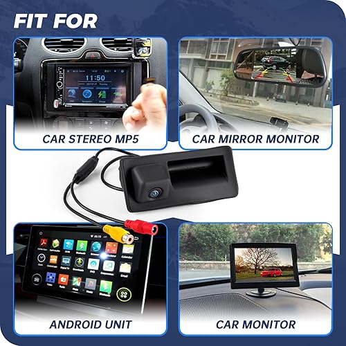 Miniatura 5 de Cámara de respaldo HD 720P, cámara de visión trasera para Audi A4L A5 A3 Q3 Q5 RS6 para VW Passat Tiguan Jetta Sharan Touareg Lavida Skoda, cámara