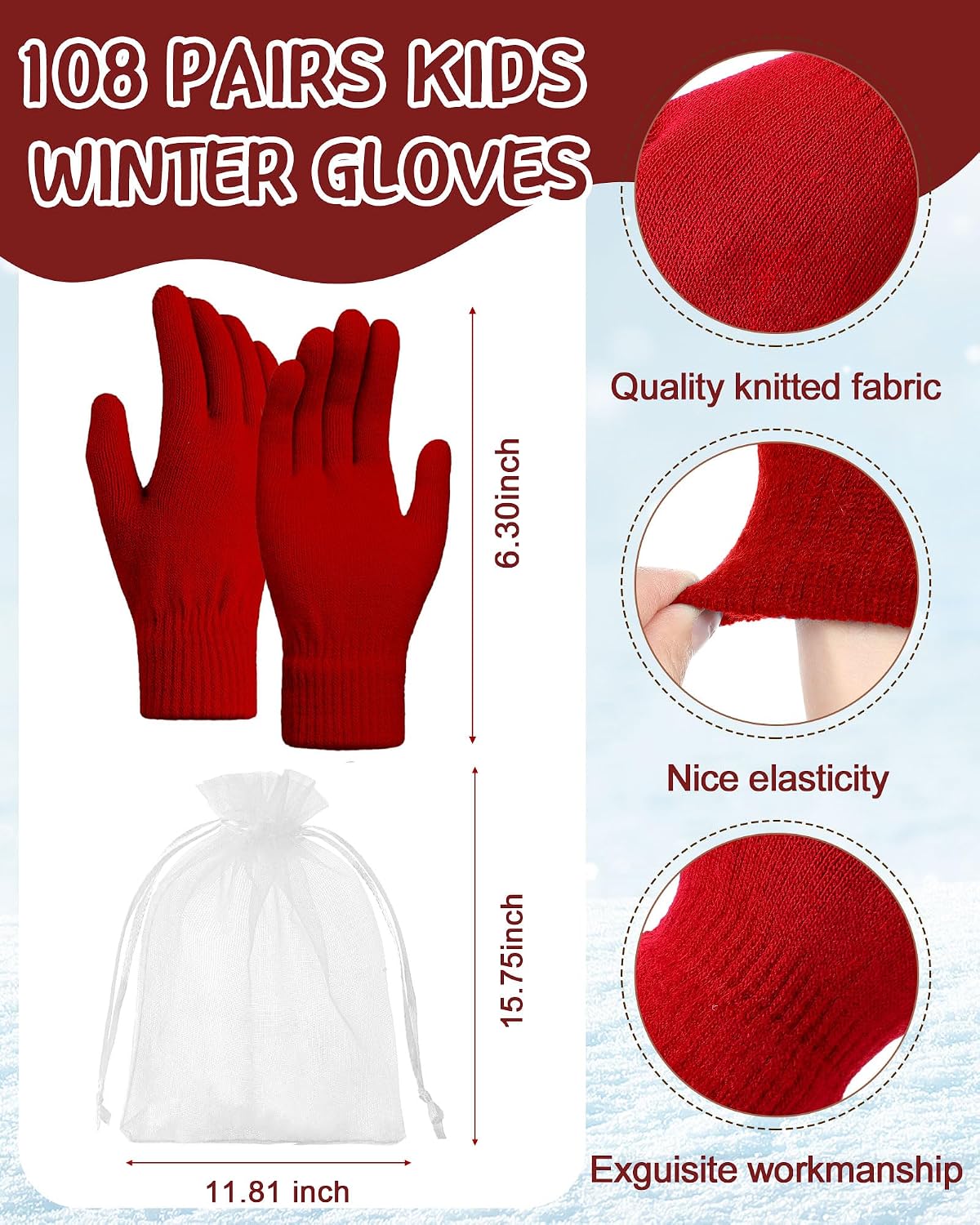 Toulite 432 Pcs Kids Hats Gloves Scarves Set Winter Fleece Lined Beanie Caps Neck Bulk Warm Gaiter for Boys Girls 4-15 Years