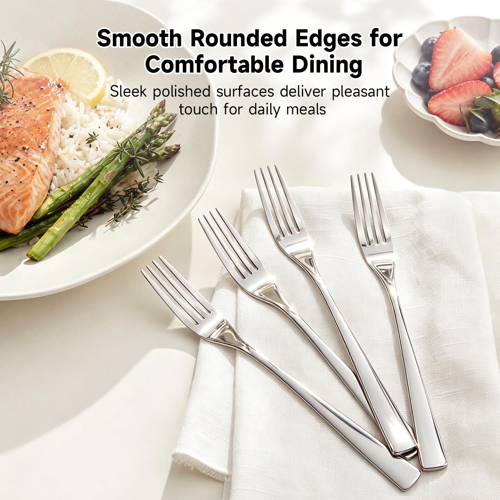 4PCS Dinner Forks, 18/10 Stainless Steel Silverware Fork Set — Amazon image 6