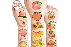 One Sweet Peach Themed Temporary Tattoos