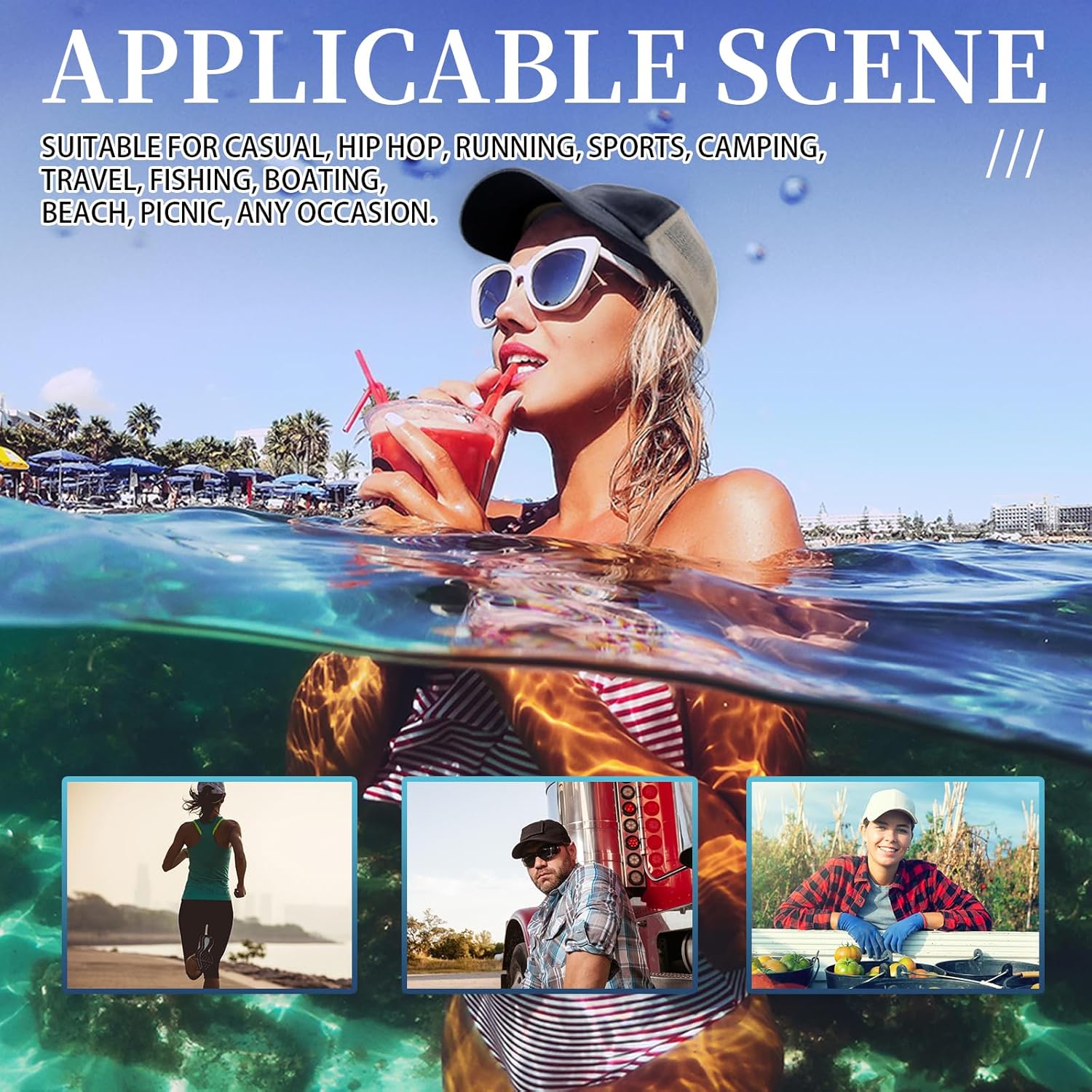 Unisex Trucker Adjustable Mesh Baseball Cap Dad Hat for Men Women Breathable Mesh Side with Stainless Steel Cap Buckle - Image 8