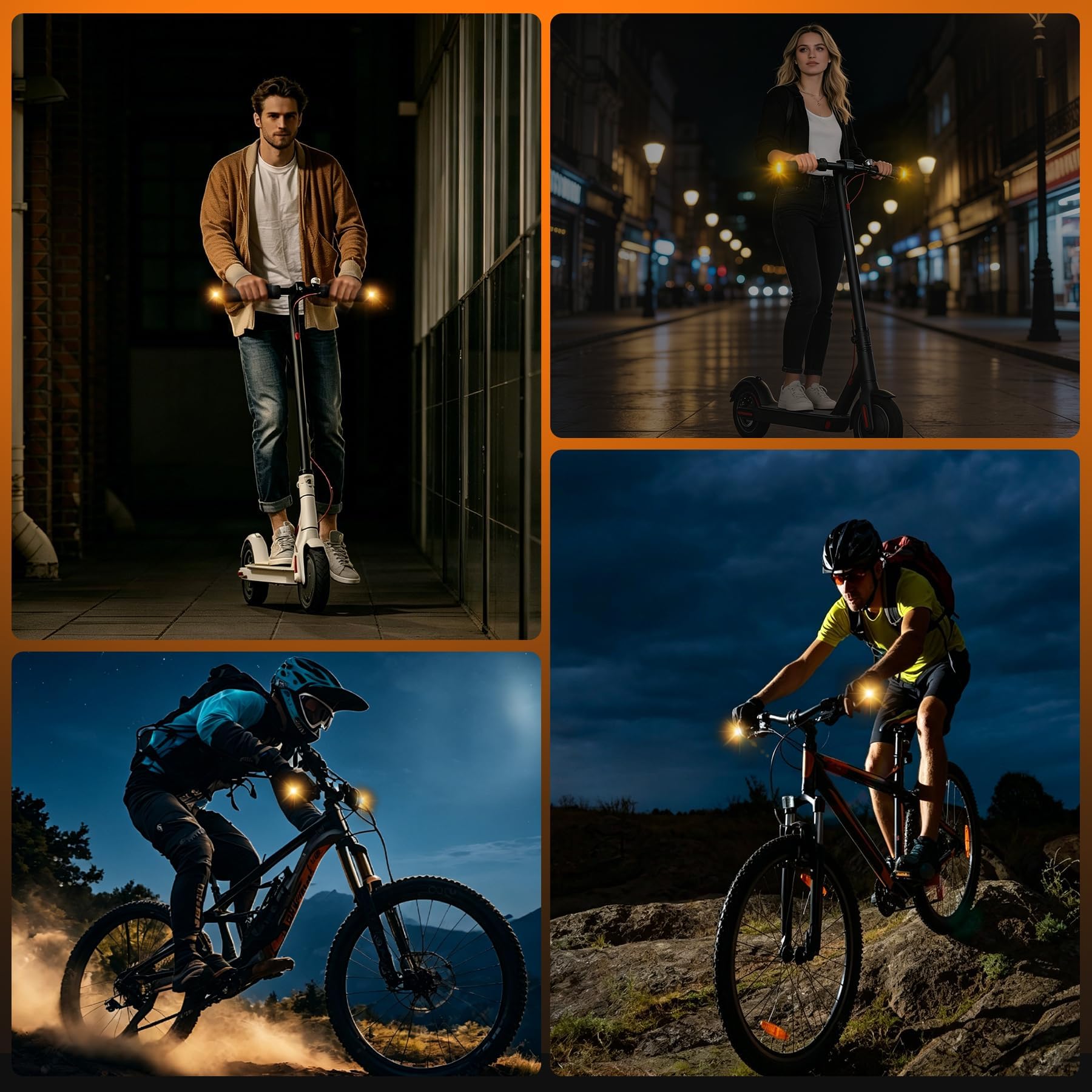 E Scooter Freccia con Maniglia, Indicatore LED per Manubrio, Manopole Ricaricabili USB per Xiaomi M365/Pro 2/Mi3/Ninebot Max G30/G30D, Impugnature Morbide per 16-22,5 mm, Componenti per Scooter,Grigio
