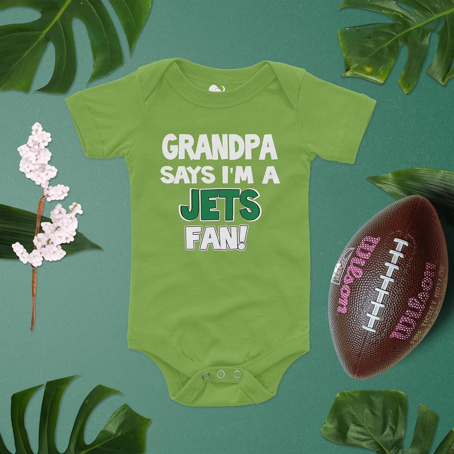 NanyCrafts Baby's Grandpa Says I'm a Jets Fan Bodysuit - Image 5