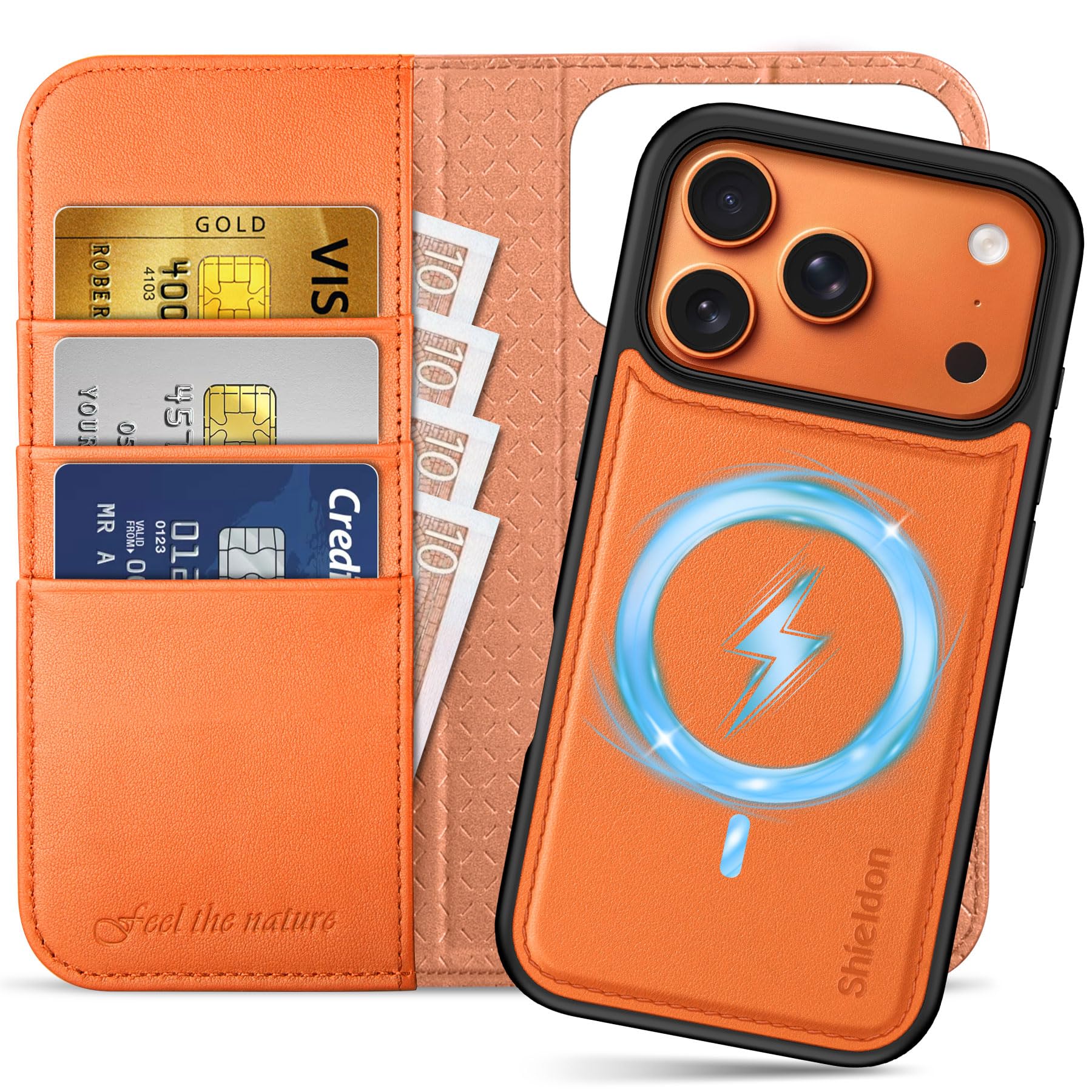 Funda iPhone 17 Pro con Carga Inalámbrica y Bloqueo RFID SHIELDON 7