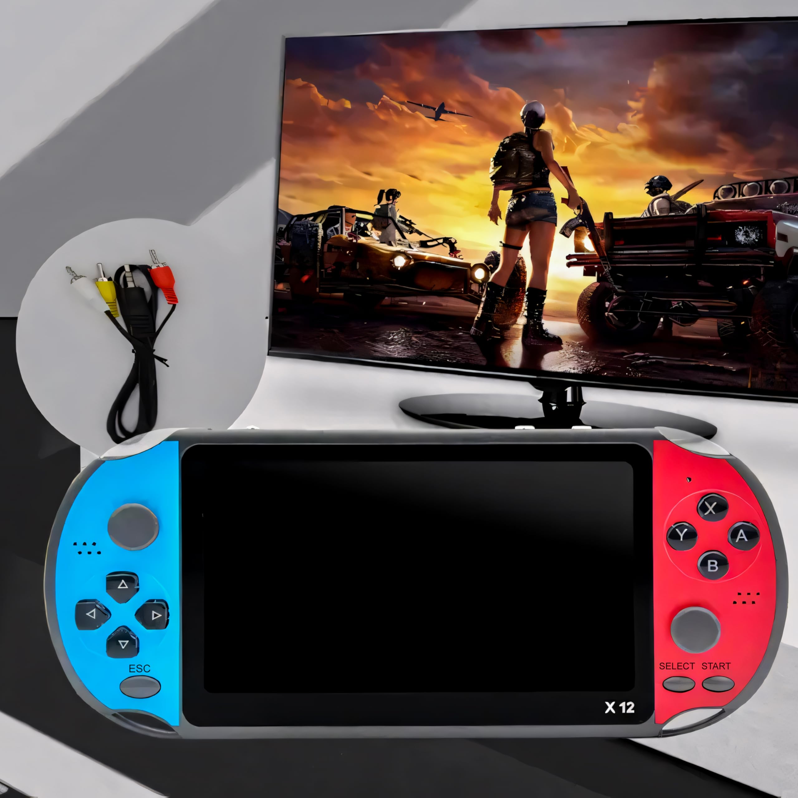 Retoo Console da gioco oltre 1000 giochi, console per videogiochi, console per videogiochi, console per bambini, adulti, schermo LCD, supporta diversi formati