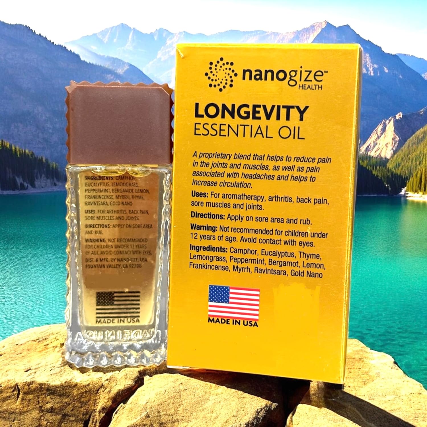 1 Pack - Twin Bottles Longevity Nanogize Essentail Oil - Hai Chai Dau LAN Nano Longevity - 21mL per Bottle with 2 Bottles per Order - Made in USA