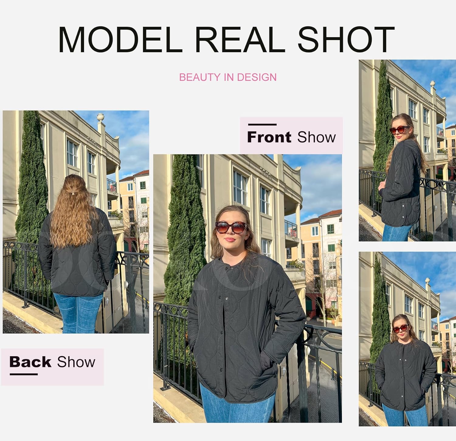 Dokotoo Womens Quilted Lightweight Jackets Button Down Puffer Jacket Coats Padded Outwear with Pockets - Image 5