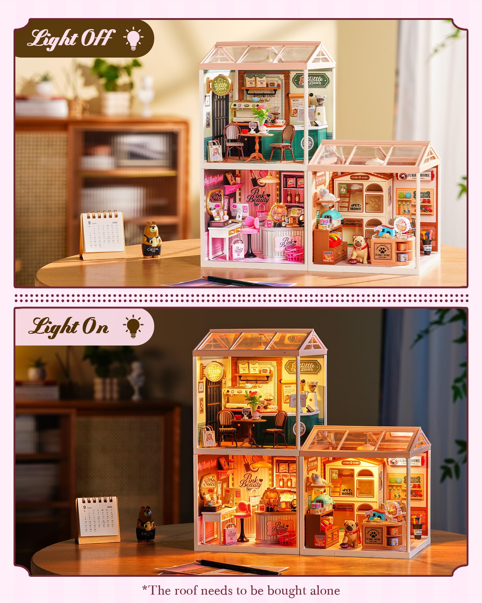 Rolife Super Creator Modellismo Casa in Miniatura da Costruire Kit di Modellini Fai da te Per Adulti Kit di Costruzione Scatola Espositiva Impilabile Senza Colla (Pink Beauty Secret)