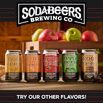 Apple Beer | SodaBeers Brewing Co | Alcohol-Free, Gluten-Free Crafted Soda Made With Natural Apple Flavors and Real Sugar, Refreshing Fruit Beverages (12 Cans)