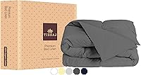 Vista 14 de Tissaj - Sábanas de algodón orgánico, un solo color, 100 % certificado GOTS, 300 hilos, fundas de almohada, sábanas bajeras, fundas de edredón