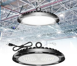 GKOLED UFO LED High Bay Light, 150W Plug-in Shop Lights with US Plug & Safety Rope, 20700LM 5000K, Easy Install High Bay Lighting for Warehouse Garage Workshop Barn (1 Pack)