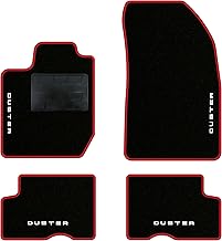 QUEMAR Tappetini Auto compatibili con Dacia Duster dal 2018 / Kit Tappeti in Moquette e Gomma su Misura (Set 2 Anteriori + 2 Posteriori) / Ricami e Colori Personalizzati (4 Ricami, Bordo Rosso)