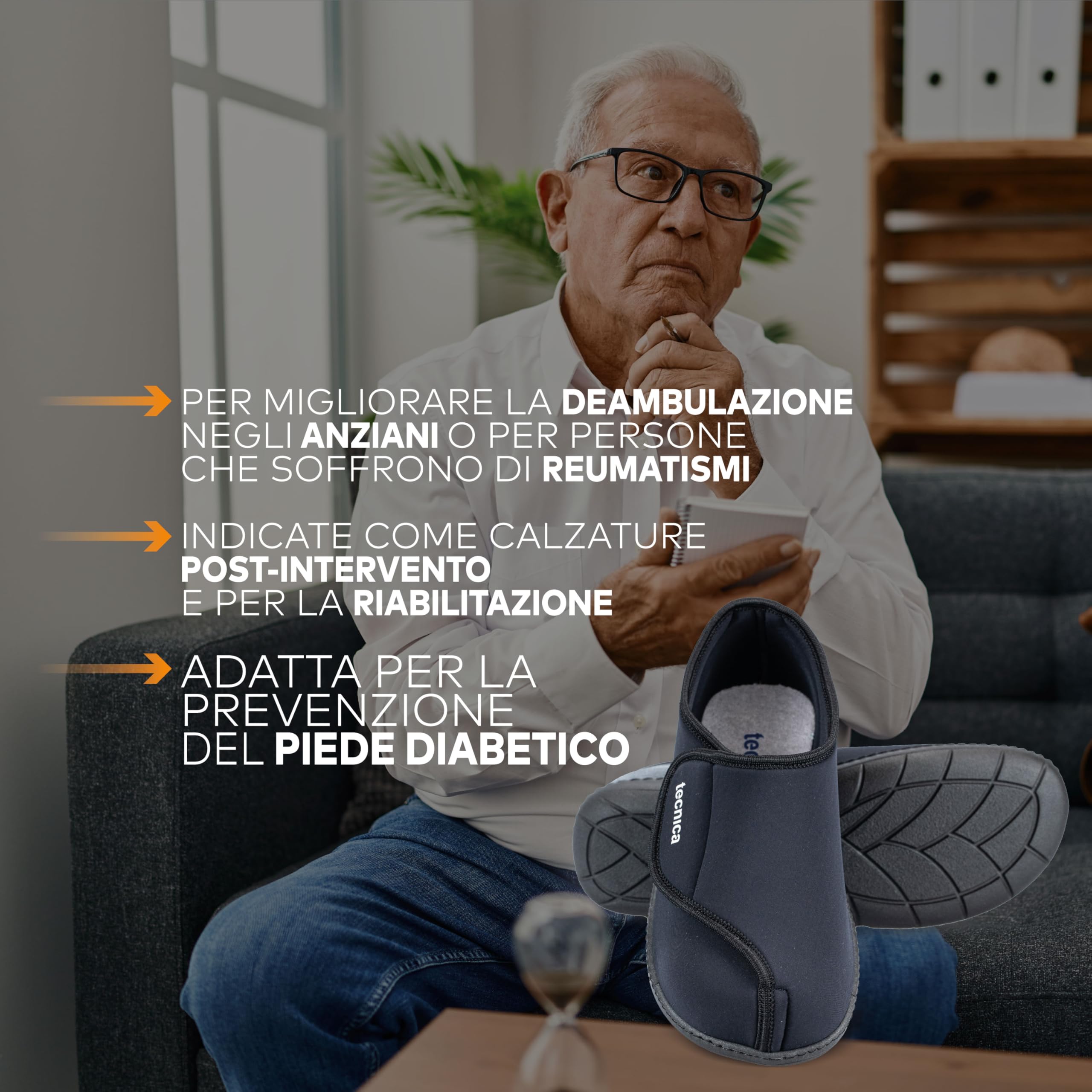 EXTRO STYLE - Scarpe Ortopediche Tecnica 3S con Plantare Estraibile, per Deformità Pronunciate, Scarpe Antiscivolo Donna e Uomo con Tomaia in Lycra Auto-Modellante, Nero