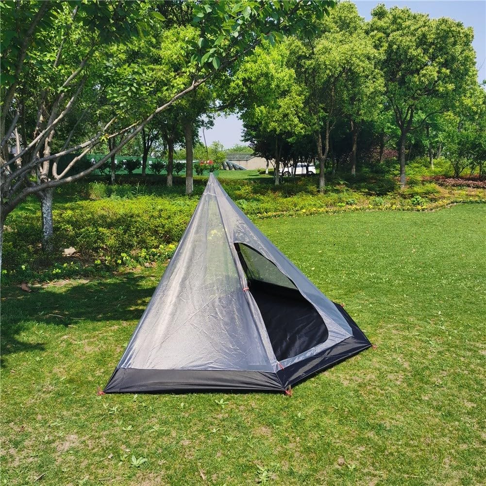 Tienda de campaña caliente para 4 estaciones con gato de estufa, para campamento de invierno, tienda de campaña 210T resistente al desgarro, con paño ignífugo, amplio refugio, para 2-4 personas al