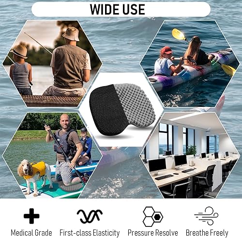Miniatura 19 de Cojín de asiento de kayak, asiento de kayak de gel grueso antideslizante impermeable, almohadilla de goma portátil para remo de canoa para estadio