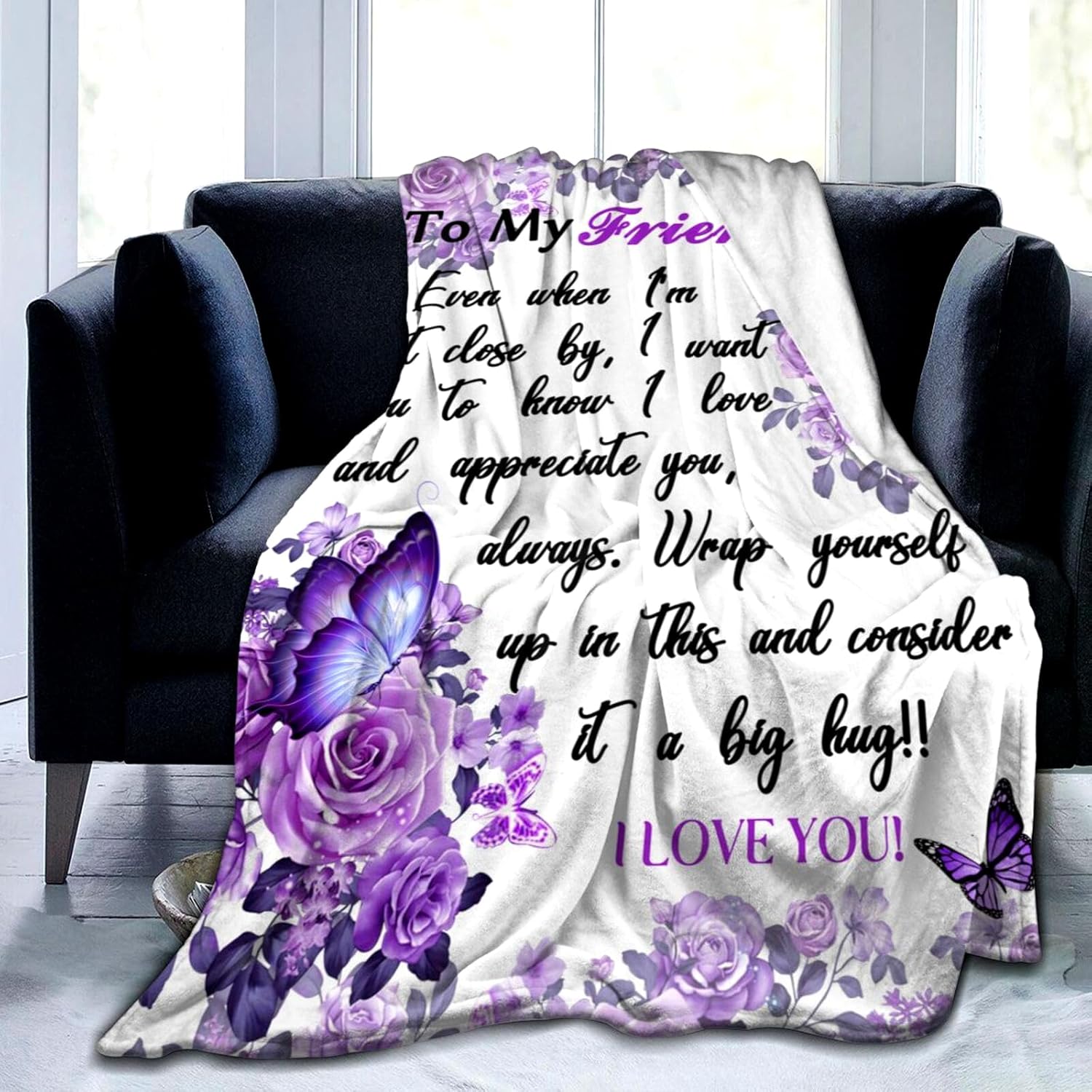 Best Friend Blanket Gifts from Bestie Sister Friendship Gifts Flannel Throw Blankets for Birthday/Mothers Day/Christmas 50"X40" - Image 2