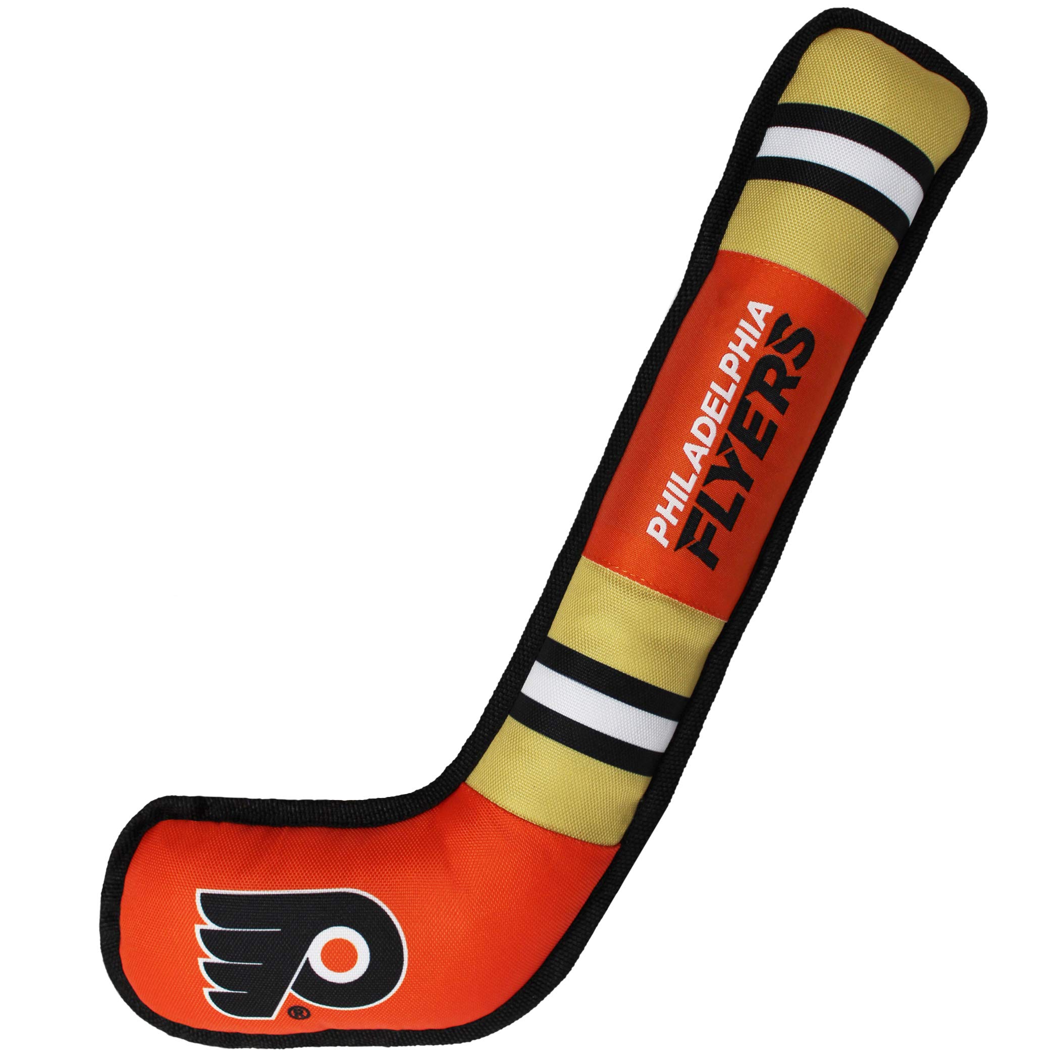 NHL Philadelphia Flyers Stick Toy for Dogs & Cats. Play Hockey with Your Pet with This Licensed Dog Tough Toy Reward!