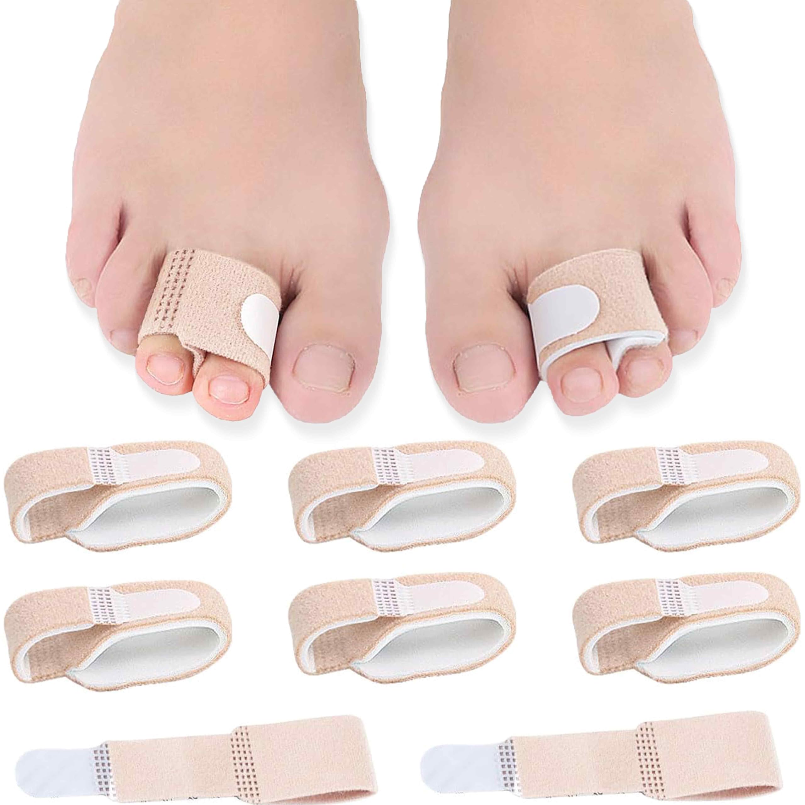Corrector de Dedo Martillo, 8 pcs Férulas de Pie para Corregir Dedos Fracturados, Torcidos y Superpuestos, Incluye Vendajes Acolchados para Mayor Comodidad, ¡Mejora la Apariencia de tus Pies!