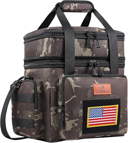 HSHRISH Lonchera táctica de doble cubierta para hombres, bolsa de almuerzo grande con aislamiento expandible, a prueba de fugas, bolsas