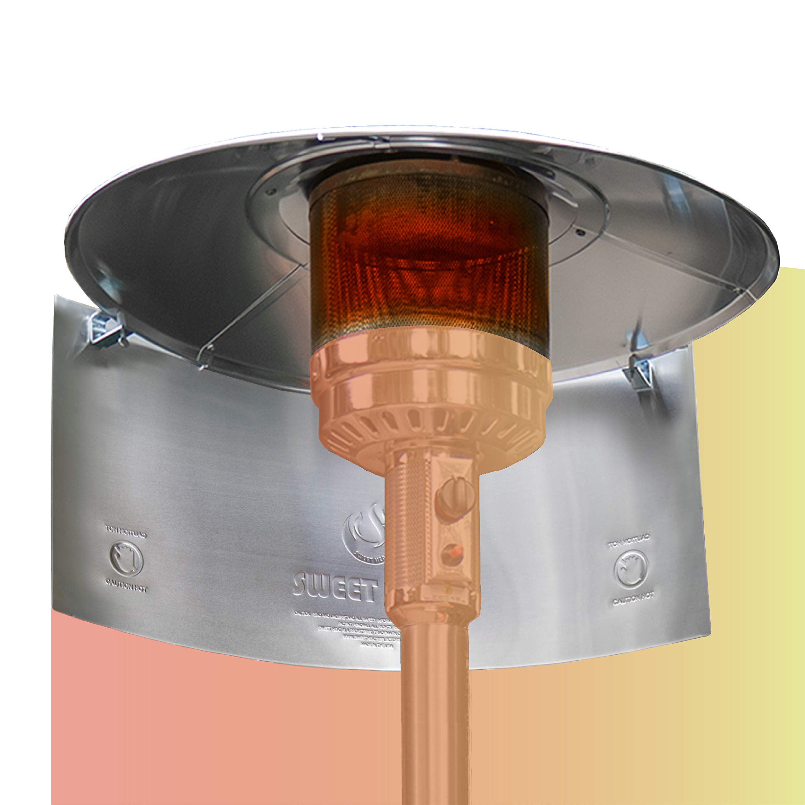SWEET HEAT MAX - Heat Focusing Reflector for Round Natural Gas and Propane Patio Heaters - 15" Height For Extra Heat Refle...
