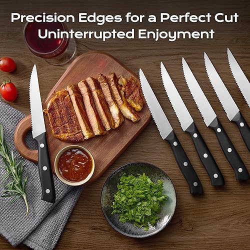 Miniatura 2 de Juego de cuchillos de cocina de 14 piezas con bloque de madera de roble, juego de bloques de cuchillos de acero inoxidable 3Cr13 con cuchillo de