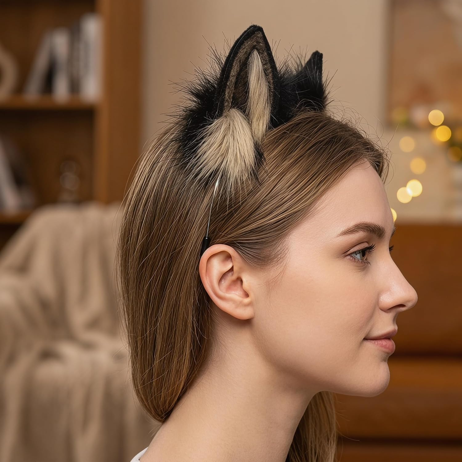 CHOICEONE Fluffy Cat Wolf Ears Headband Animal Costume Accessories for Halloween Cosplay Party Dress Up Fox Hairband