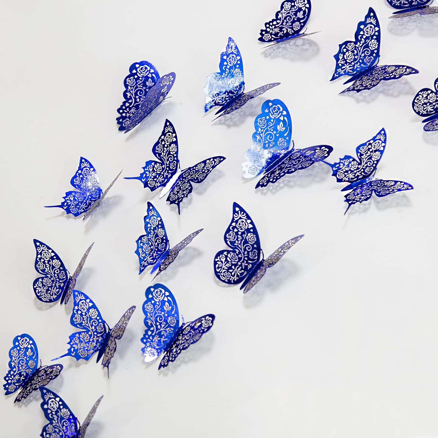 24pcs 3D Butterfly Removable Mural Stickers Wall Stickers Decal For Home And Room Decoration Black 550