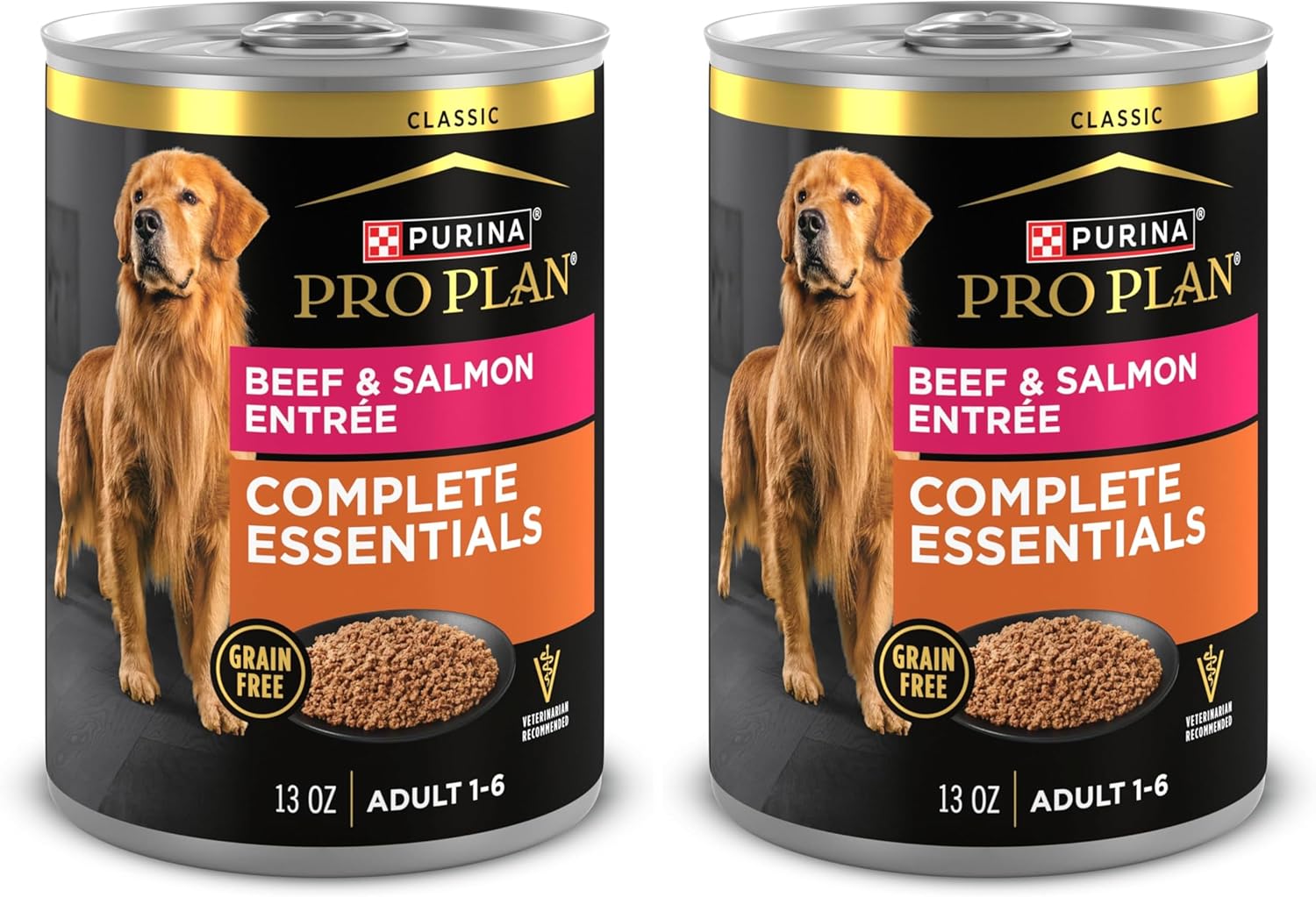 Purina Pro Plan Dog Food Grain Free, Classic Beef and Salmon Entrée - 13 oz. Cans,(Pack of 24)
