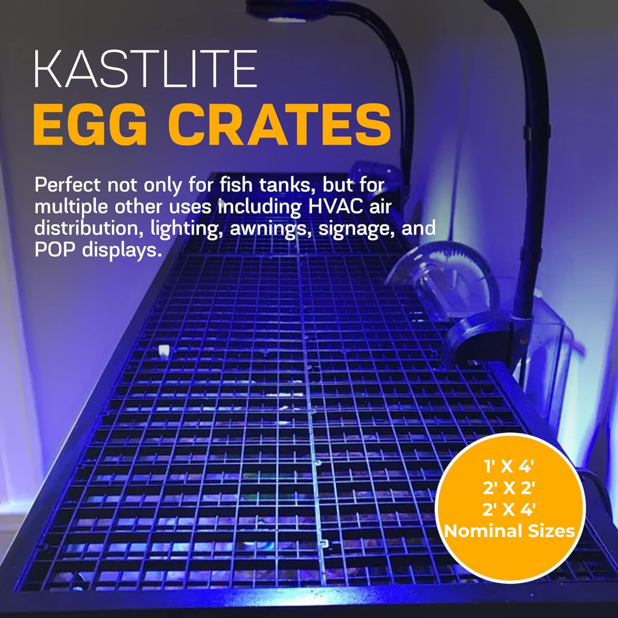 KastLite 1/2\ x 1/2\ x 1/2\ Cell 2' X 4' Egg Crate Light Diffuser, HVAC Panel & Aquarium Divider - White Air Vent Grilles, Drop Ceiling Grid Covers, Fish Tank Lids KastLite 1/2\ x 1/2\ x 1/2\ Cell 2' X 4' Egg Crate Light Diffuser, HVAC Panel & Aquarium Divider - White Air Vent Grilles, Drop Ceiling Grid Covers, Fish Tank Lids