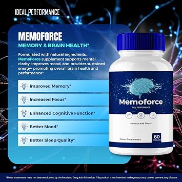 Memoforce Brain, Memoforce Pills, Memoforce Reviews, Memoforce Supplement, Memoforce Capsules Advanced Formula for Memory & Focus - Maximum Strengt - Brain Health Support (2 Pack)