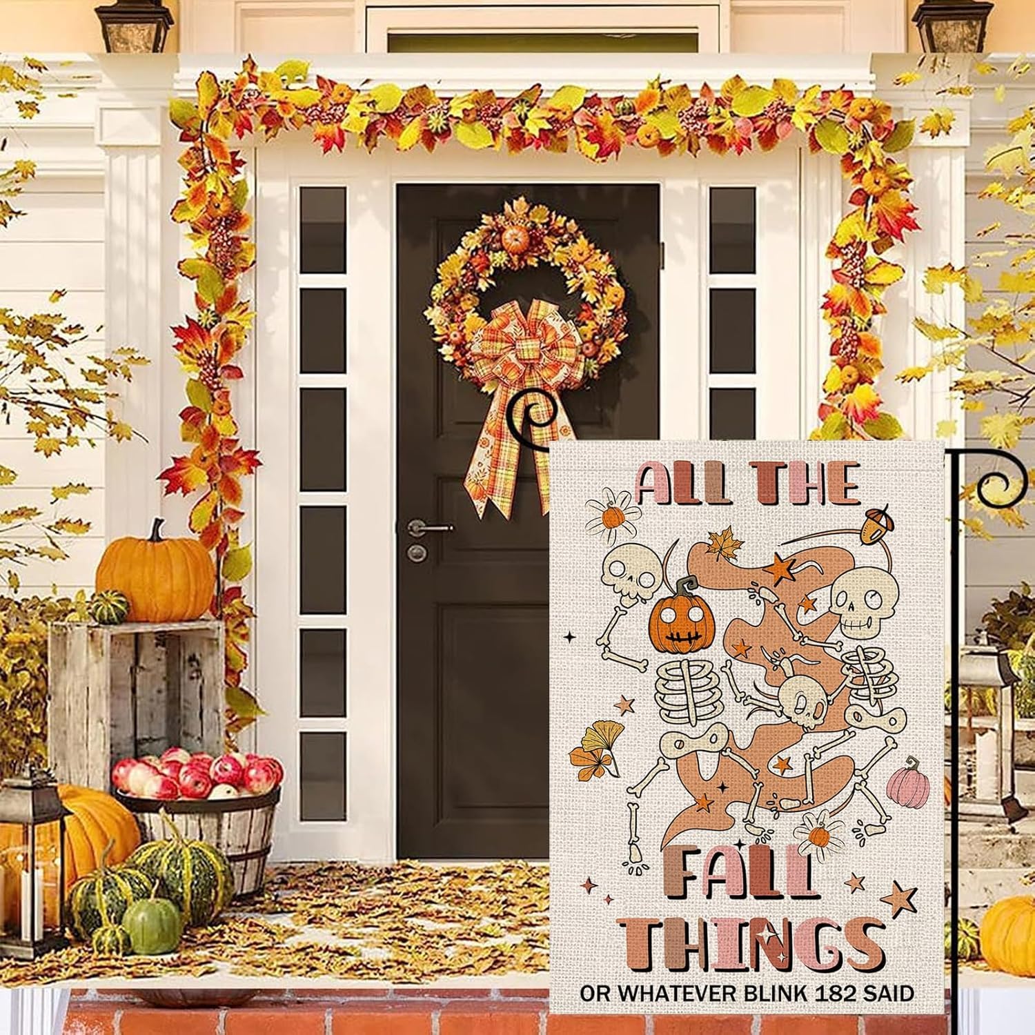 Seasonal Garden Flags Funny Seasonal Double Sided Flags Set of 11 Holiday Farmhouse Indoor Christams Gifts Outdoor Yard Lawn Decorations 12.5x18 Inch - Image 6