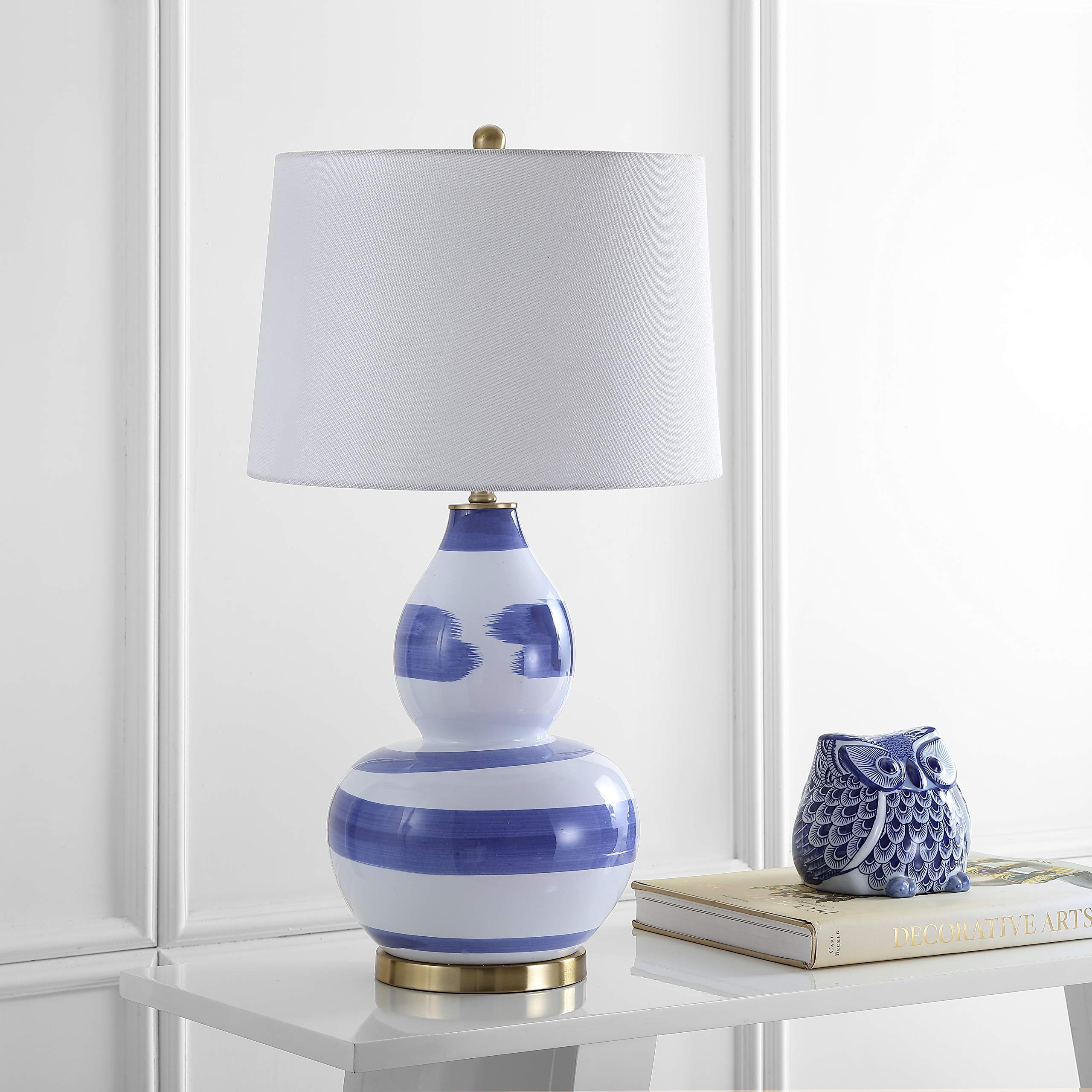 SAFAVIEH Lighting Aileen Table Lamp, 33″ Ceramic Blue/Gold