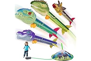 Dinosaur Rocket Launcher Toy for Kids – Shoot Roaring Rockets Up to 100 Ft