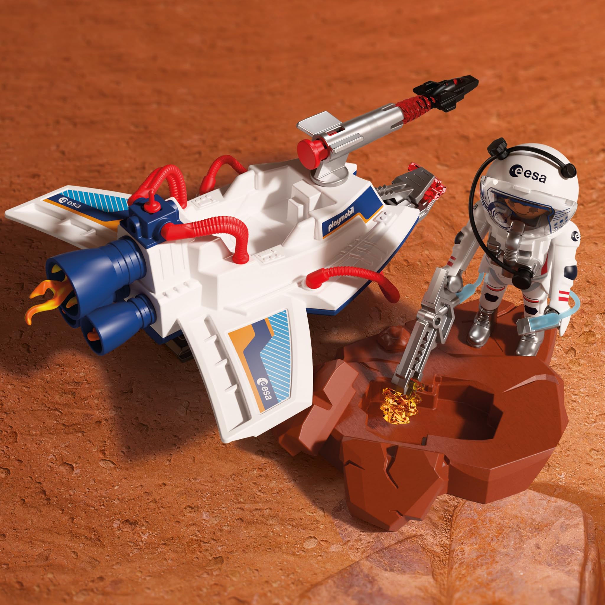 Playmobil Space ESA Space Glider, Astronaut, Flying Vehicle with Shooting Function and Grabber Arm - Image 3