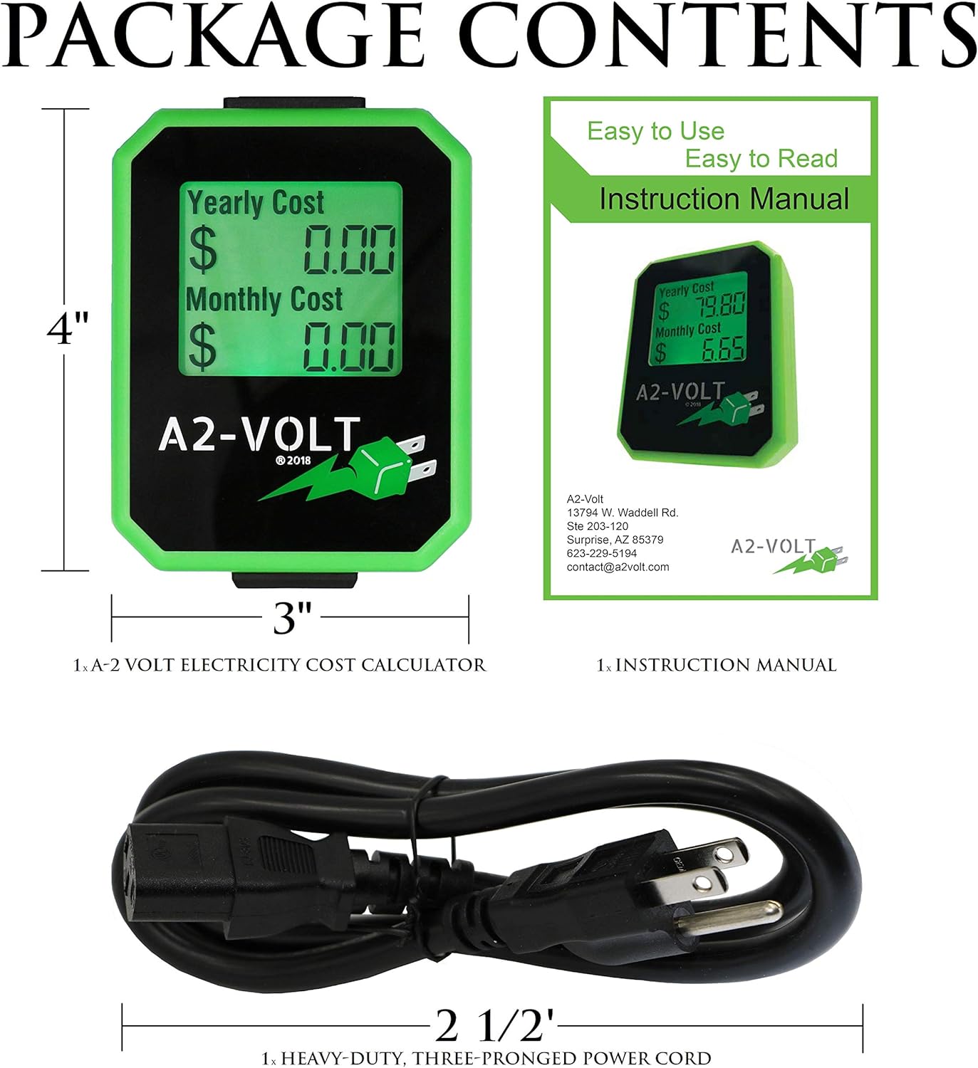 A2-Volt Electricity Cost Meter | Electric Cost Calculator