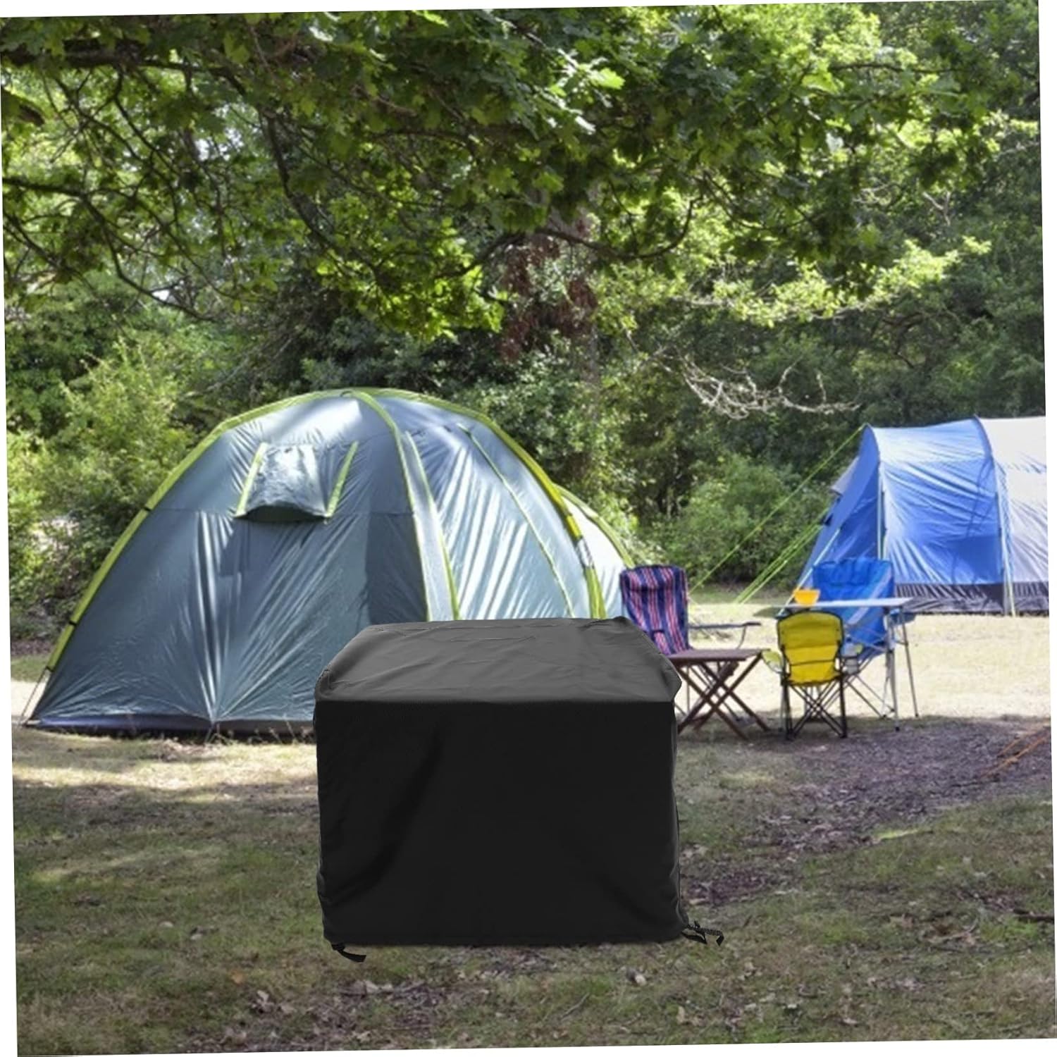 BESPORTBLE Water-resistant Barbecue Stove Cover Heavy-duty Oxford Drawstring Design for Fire Pit Outdoor Tear-resistant