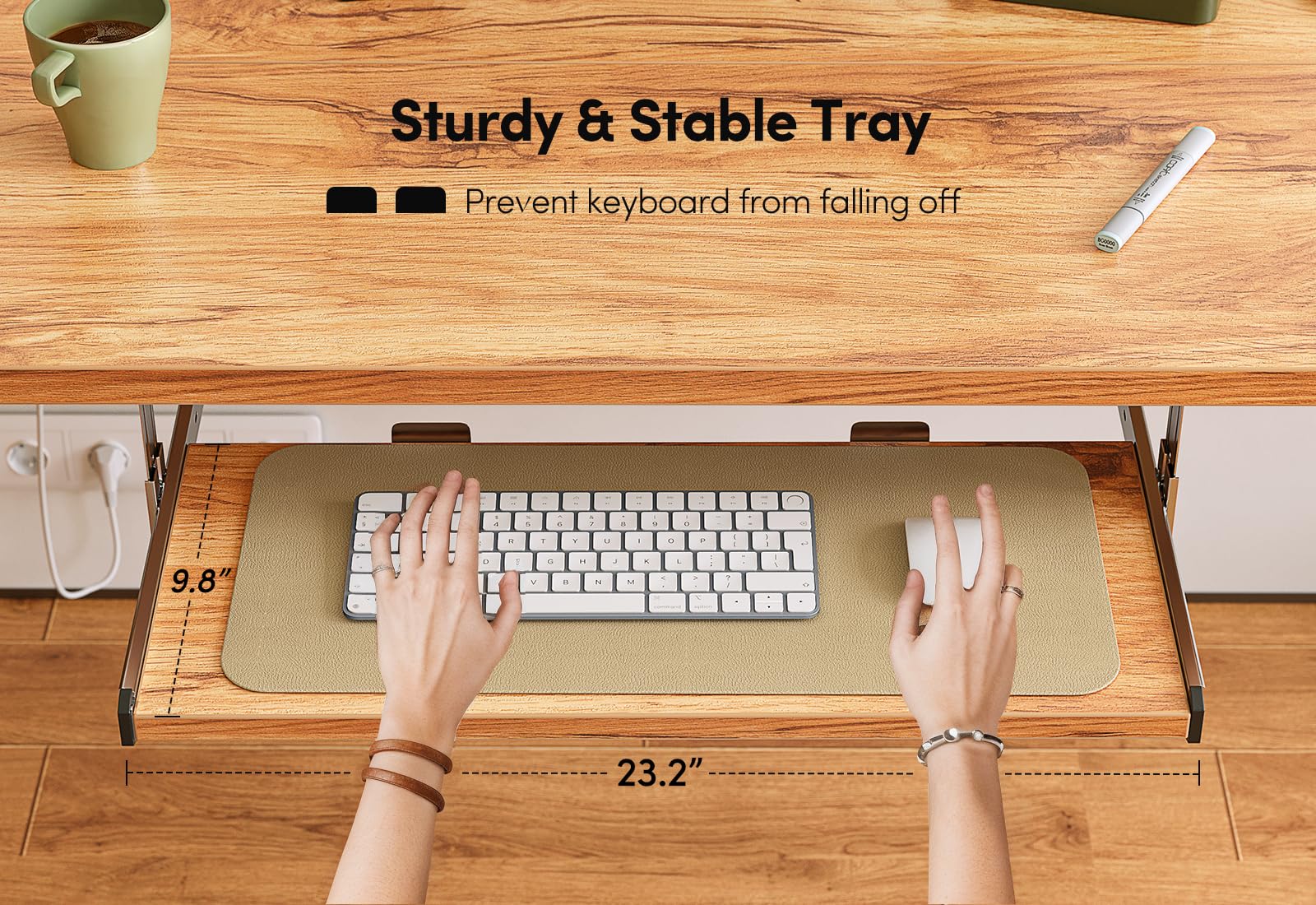 BANTI 55 x 24 Height Adjustable Electric Standing Desk with Keyboard Tray Sit Stand up Desk with Splice — view 5