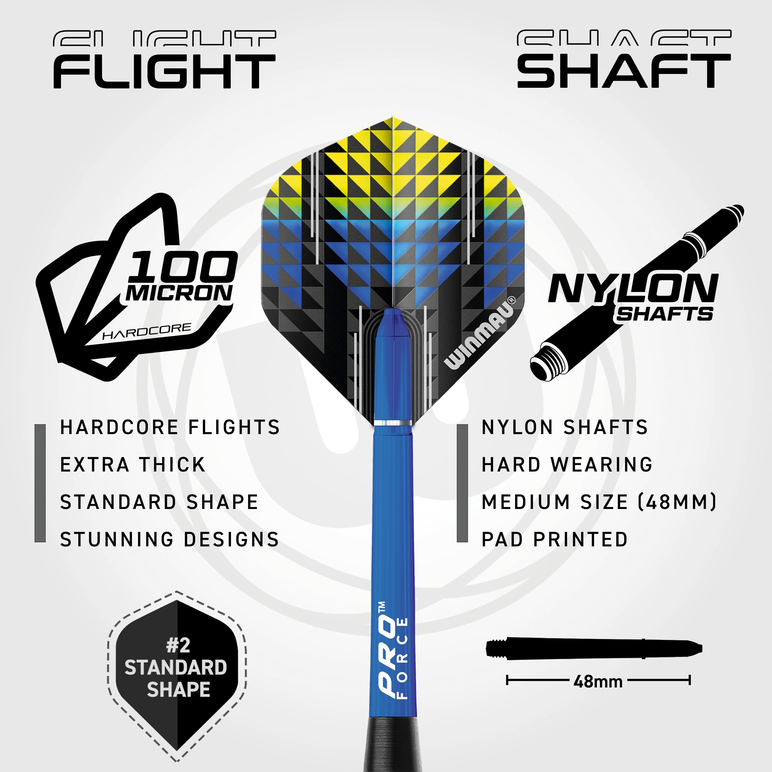 WINMAU Jeu De Fléchettes Cadet Twinset - 19g, Acier Premium - Avec Vols, Tiges Et Carte De Score - Pour Débutants Et Pros