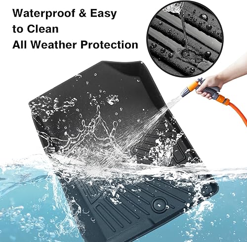 Vista 17 de Powerty Alfombras resistentes para BMW X3 2018 a 2024 y BMW X4 2019 a 2024, a medida para accesorios de X3 y X4, de elastómero termoplástico 3D