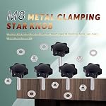 Swpeet 20Pcs Mâle filet métallique pince Star Knobs Grips Noir