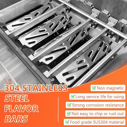 Miniatura 18 de QuliMetal 65505 Deflectores de calor para parrillas Weber Genesis serie 300 (control de montaje frontal), Genesis E/S-310, E/S-330 (2011-2016)