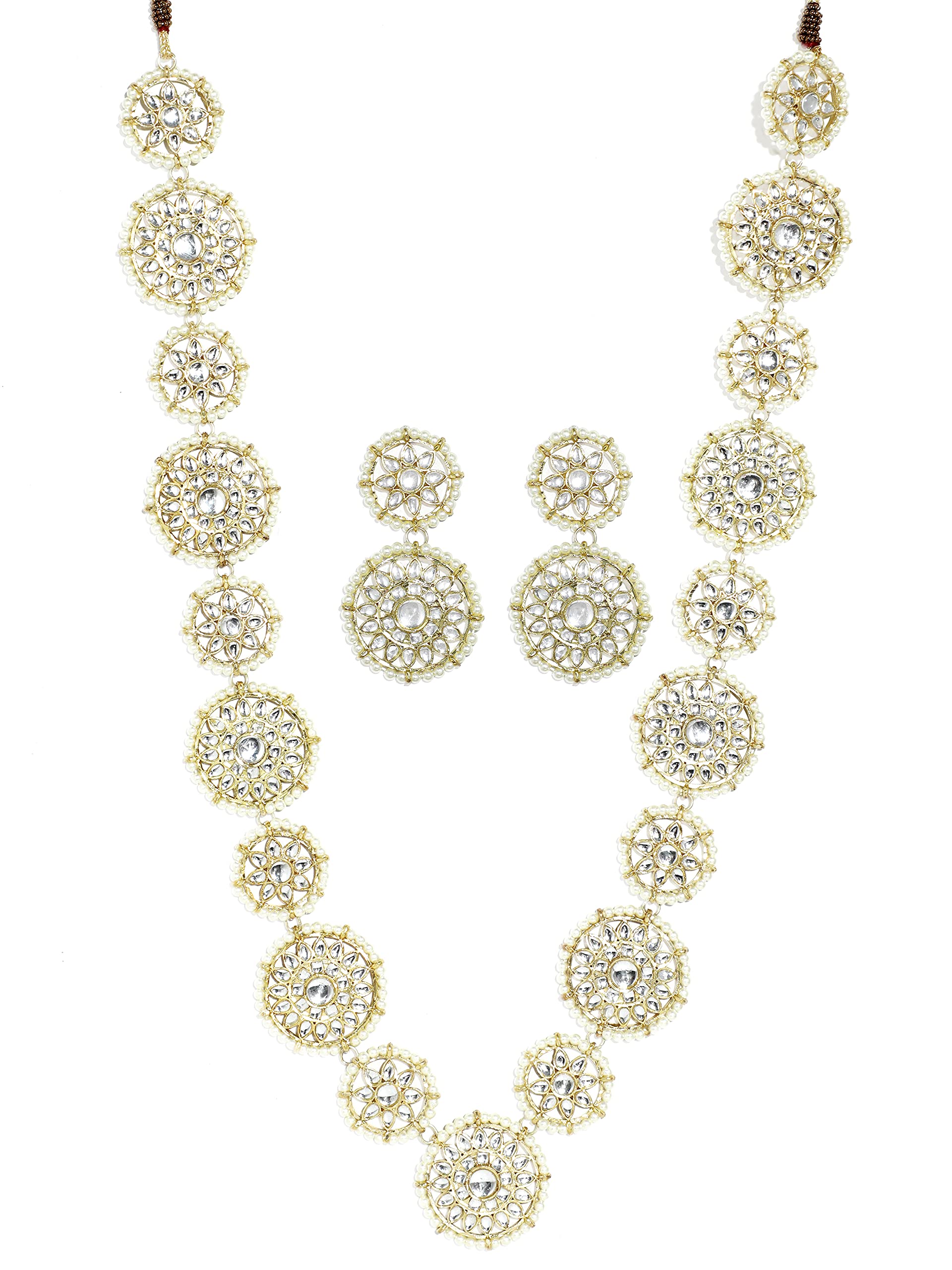 Karatcart Gold-Plated Kundan Rani Haar Necklace Set for Women (B098P92MT9) Amazon Price History, Amazon Price Tracker